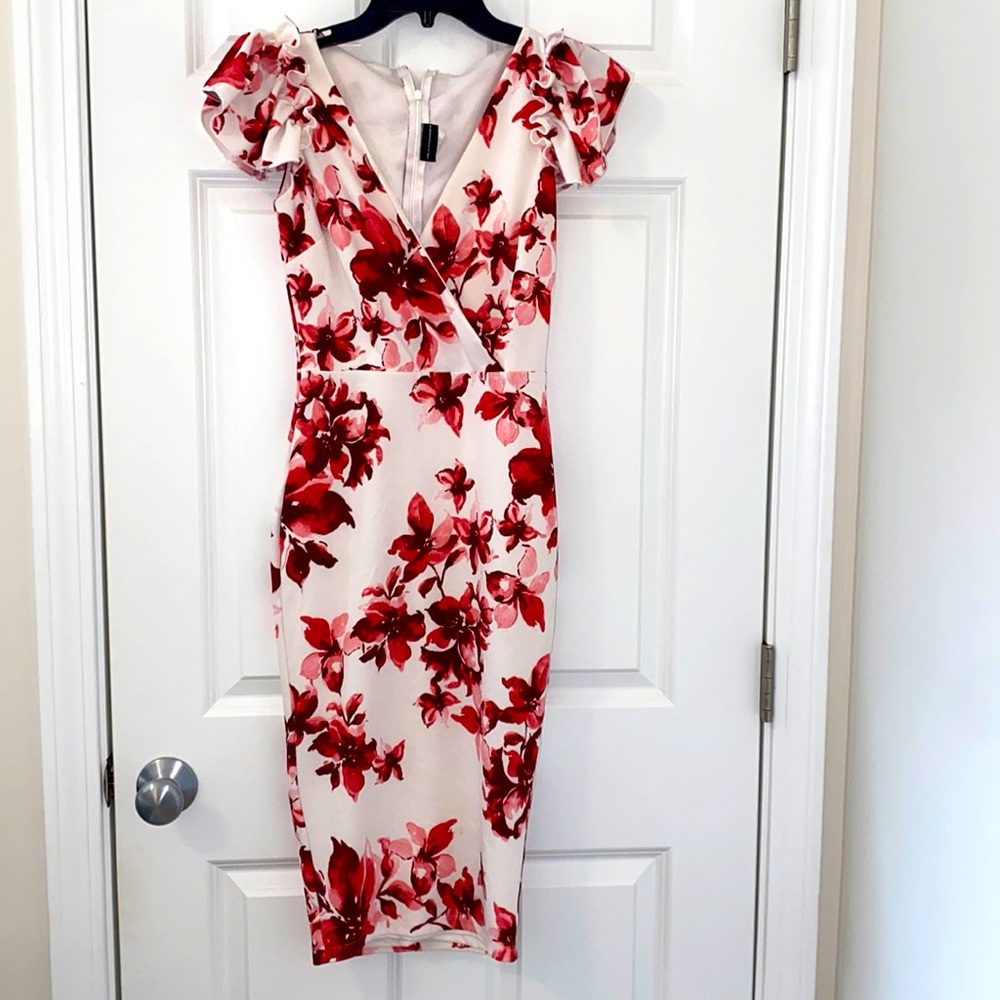 Red floral dress